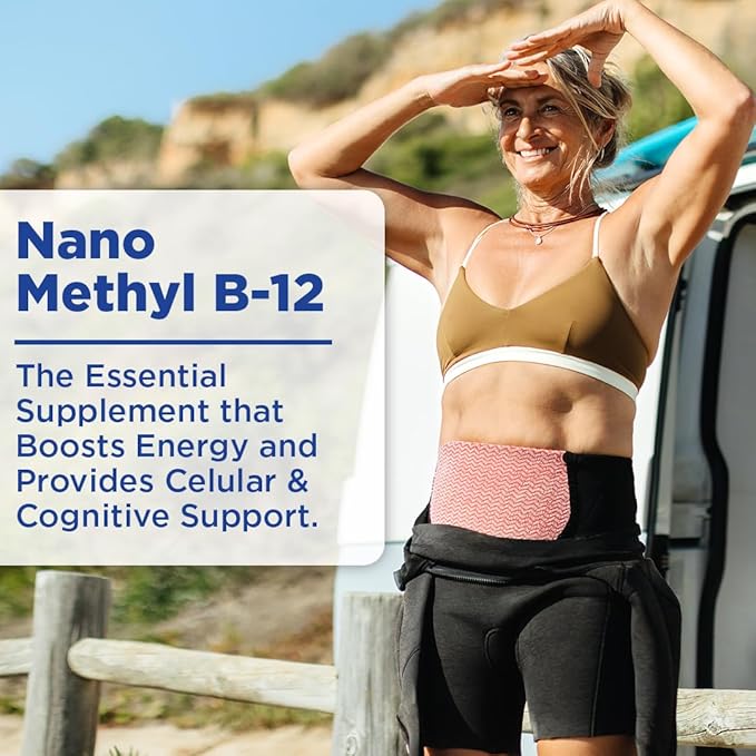 NANO METHYL B-12, 1000MCG Methylcobalamin, nanosized liquid drops for INSTANT ABSORPTION, East to Use. Delicious Berry Flavor.