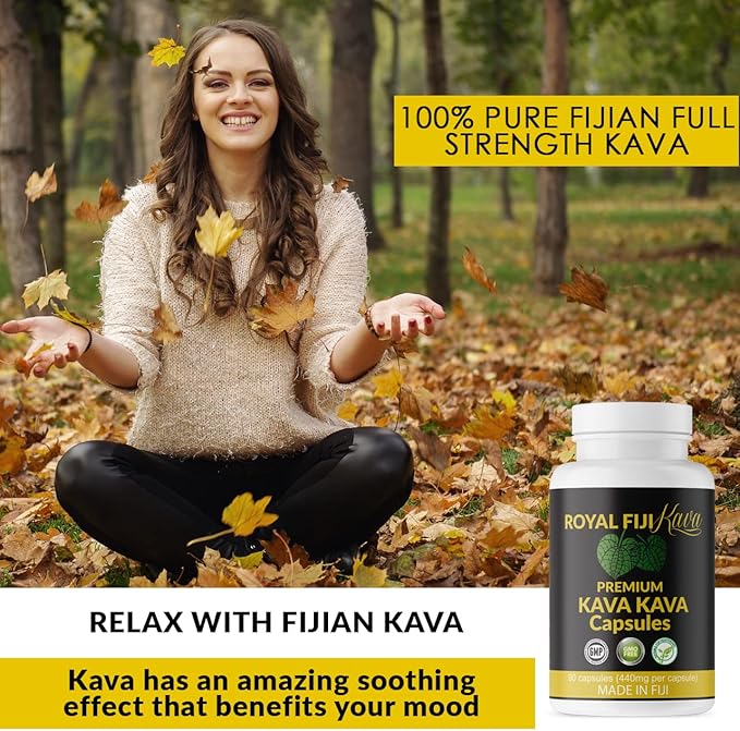 Pure Noble Kava Capsules Highest Grade Fijian Kava Kava Extract 1760mg Servings 100% Organic for Relaxation & Mood Support