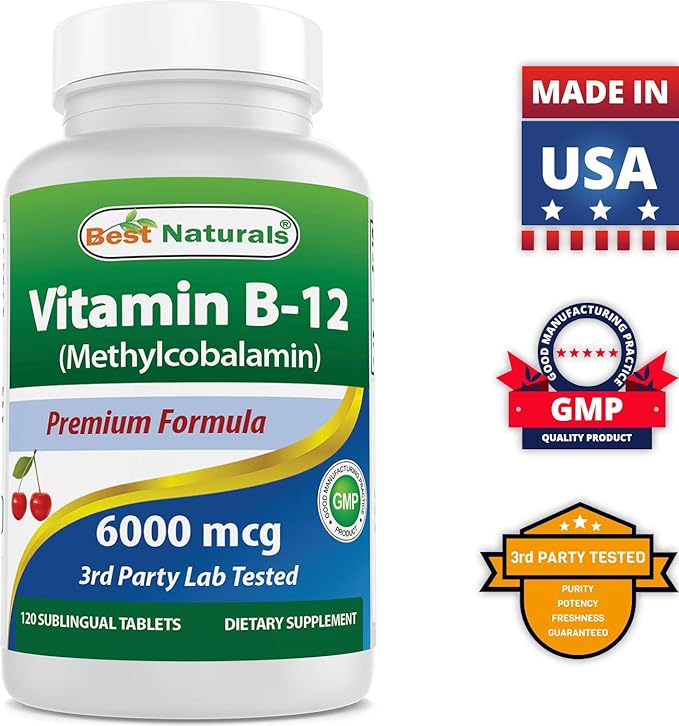 Best Naturals Vitamin B12 6000 mcg & Vitamin K2 (MK7) with D3