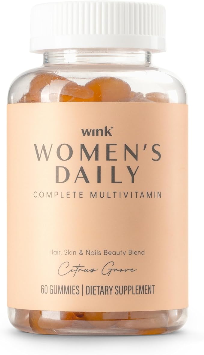 Wink Well Women's Daily Complete Multivitamin Gummy for Glowing Skin, Full Hair and Strong Nails with Immune System Support, 60 Count