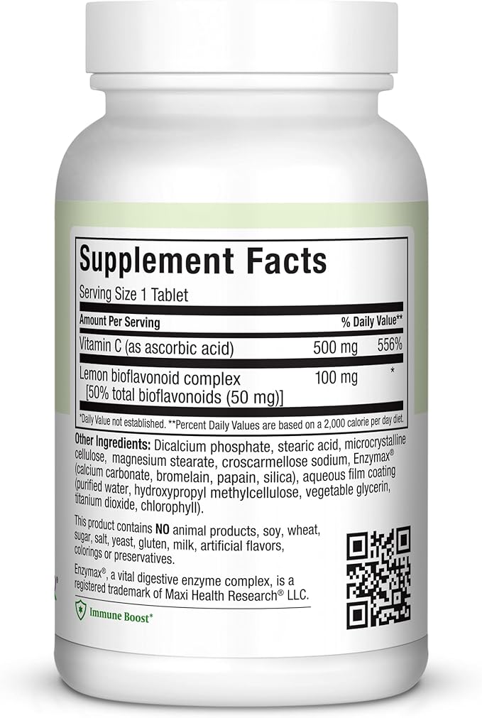 Maxi Health MAX C 500 mg - Vitamin C - with Lemon Bioflavonoids Complex - 100 Tablets