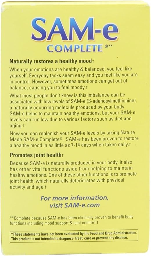 Nature's Made Sam-e Complete 400-mg 36 Tablets (2 Pack)