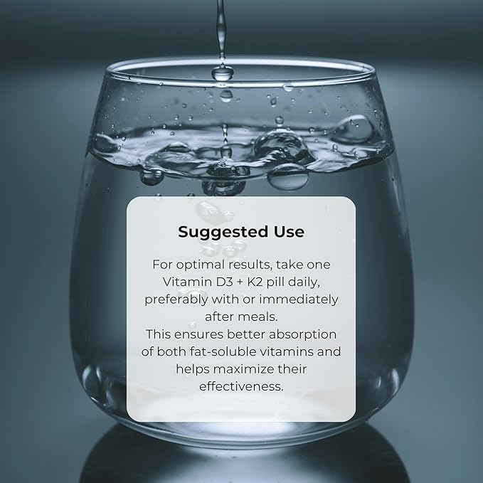 Validus Premium Formula Vitamin D3 + K2 Supplement High Potency 1000 IU D3 & 25mcg K2 - Supports Bone Health, Heart Health, Immune System, Enhanced Calcium Absorption - Non-GMO, Gluten-Free (30)