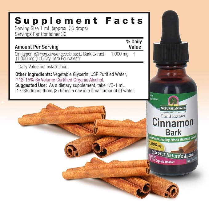 Nature's Answer Cinnamon Bark, 1-Fluid Ounce
