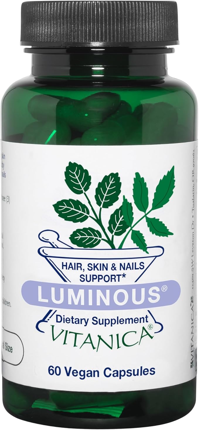 Vitanica Luminous, Hair, Skin and Nail Support, Vegan, 60 Capsules