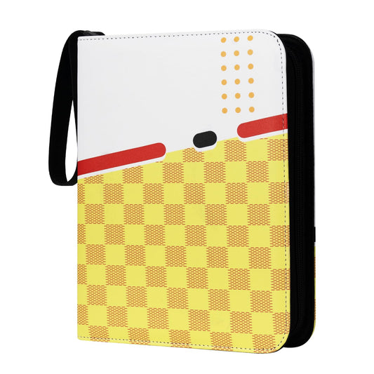 Awedsu Collectible Trading Card Albums,Collectible Trading Card Protective Sleeves,Card Binder 4-Pocket,400 Pockets Card Case Holder for TCG, Sports Card. (White Yellow)