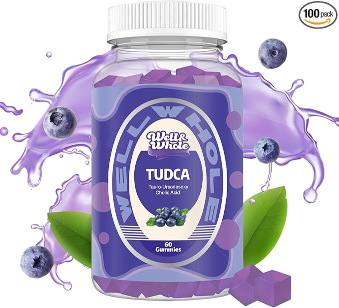 Well&Whole TUDCA 1000mg Gummies with Milk Thistle 500mg - Liver Health Aid for Detox and Cleanse - Tudca Bile Salts Supplement - Vegan, Non GMO, Gluten-Free, 60 Counts