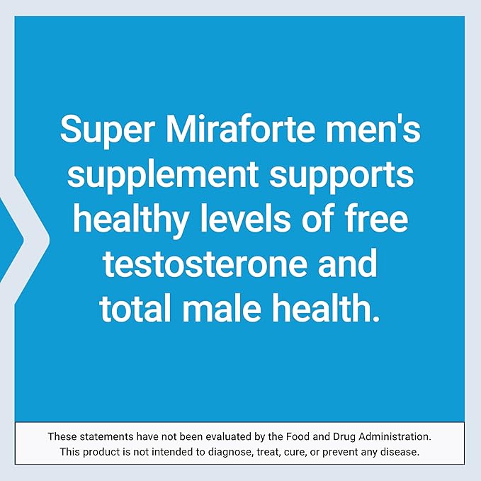 Life Extension Super Miraforte with Standardized Lignans, chrysin, Nettle Root, Muira puama, maca, zinc, Focused Formula for Testosterone Benefits, Vegetarian, Gluten-Free, Non-GMO, 120 Capsules