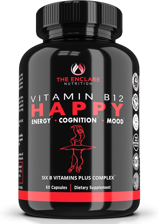 THE ENCLARE NUTRITION Vitamin B12 - Vitamin B Complex with Vitamin C, Biotin, Inositol, Folic Acid, B Vitamins, B1, B2, B3, B4, B5, B6, B7, B8, B9. Brain, Heart, Immune Support, Energy Supplements (1)