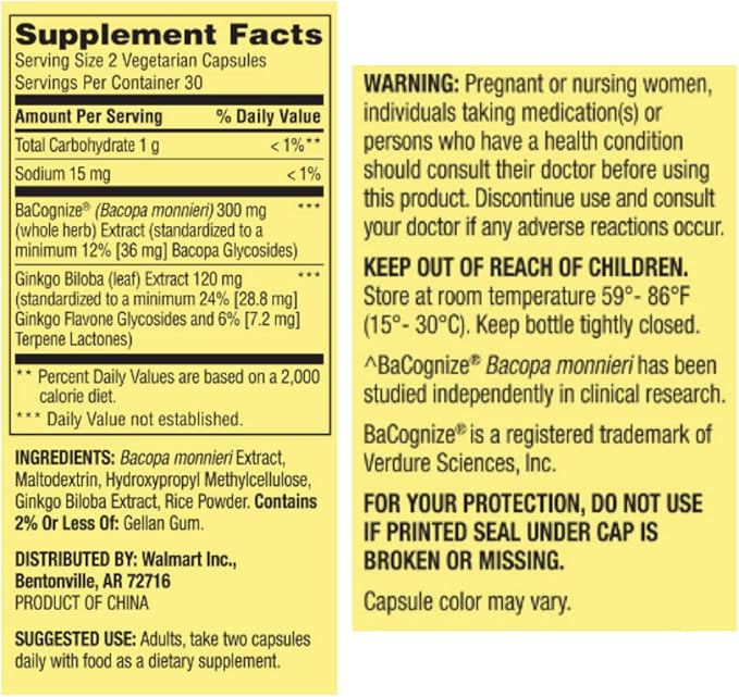 Spring Valley Brain Performance Support, 60 Count + STS Sticker.