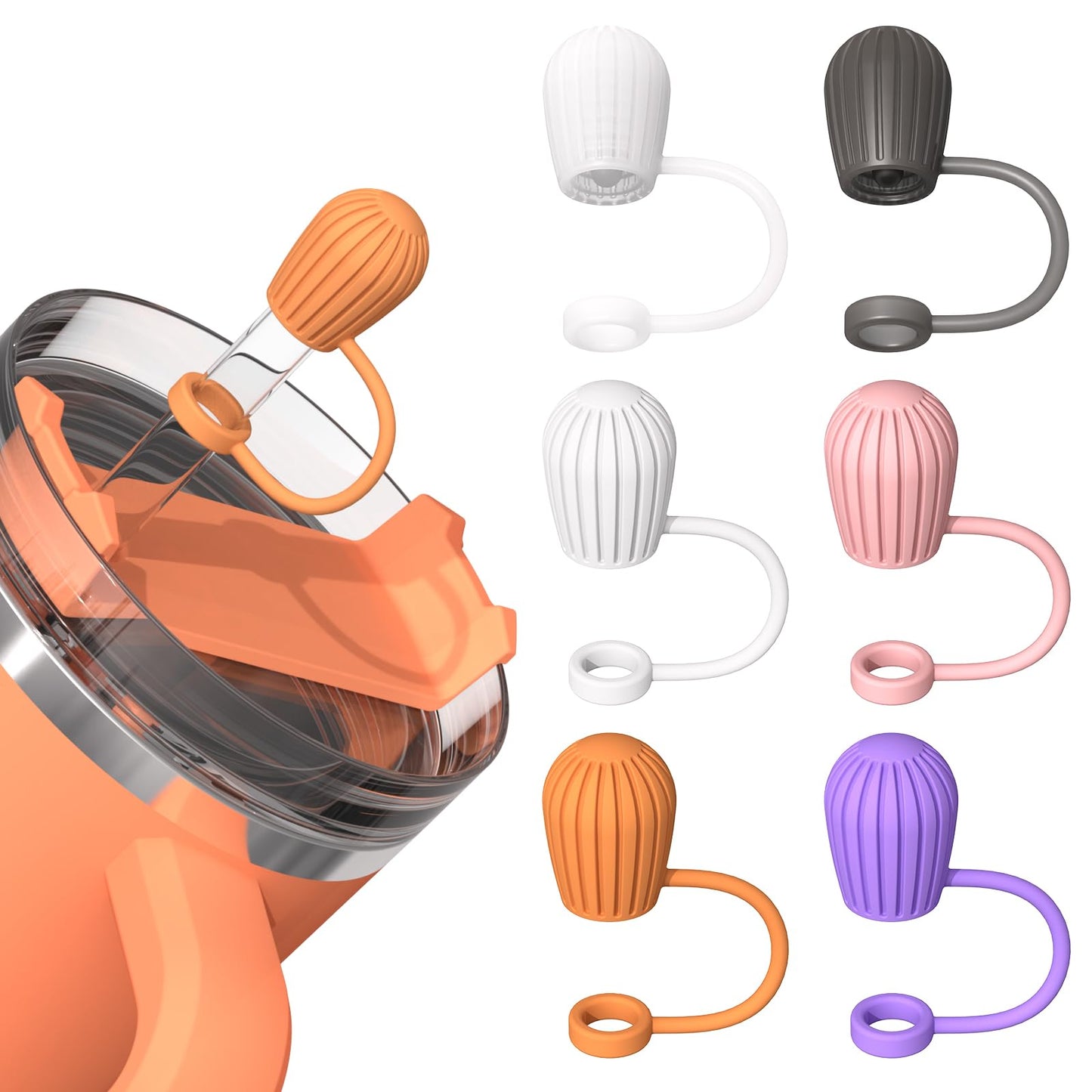 Adjustable Straw Cover for Stanley|Simple Modern|Yeti|Owala|Hydro Flask|Reduce|Maars|Meoky|MaxBase|Beast|Hydrapeak Cup, All Brand of Straw Accessories, Diameter 6mm-12mm, BPA Free, Dishwasher safe