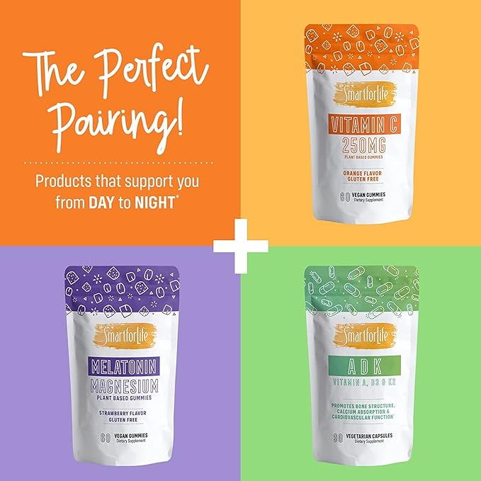 Smart for Life Vitamin D 3 Bundled with Vitamin C Gummies for The Whole Family