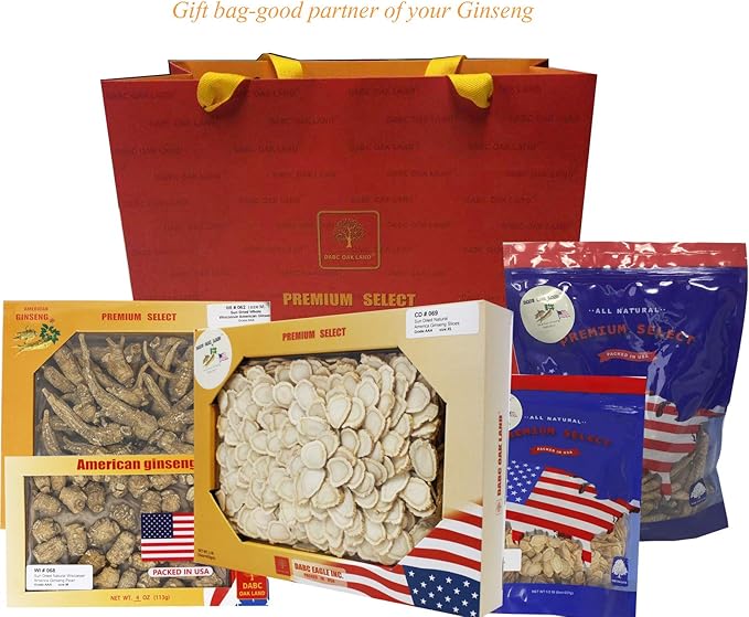 DOL Hand-Selected American Wisconsin Farmed Ginseng Root 美国威斯康辛州 长枝西洋参 花旗参 | Cultivated Wisconsin American Ginseng (Large 4oz/Box)