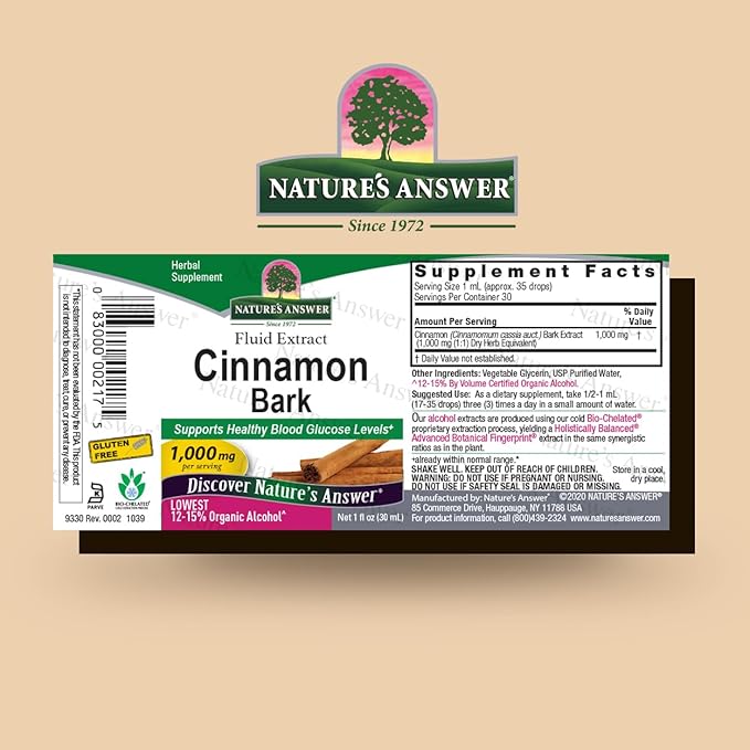 Nature's Answer Cinnamon Bark, 1-Fluid Ounce