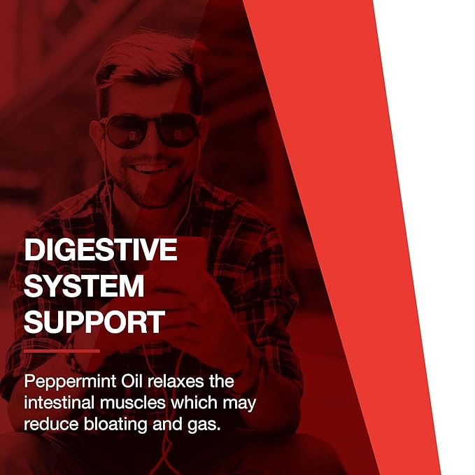 Protocol Peppermint G.I. - for Digestive Health Support* - with Peppermint, Ginger Oil & Fennel Oil - Enteric-Coated - Dairy Free & Halal - 90 Softgels