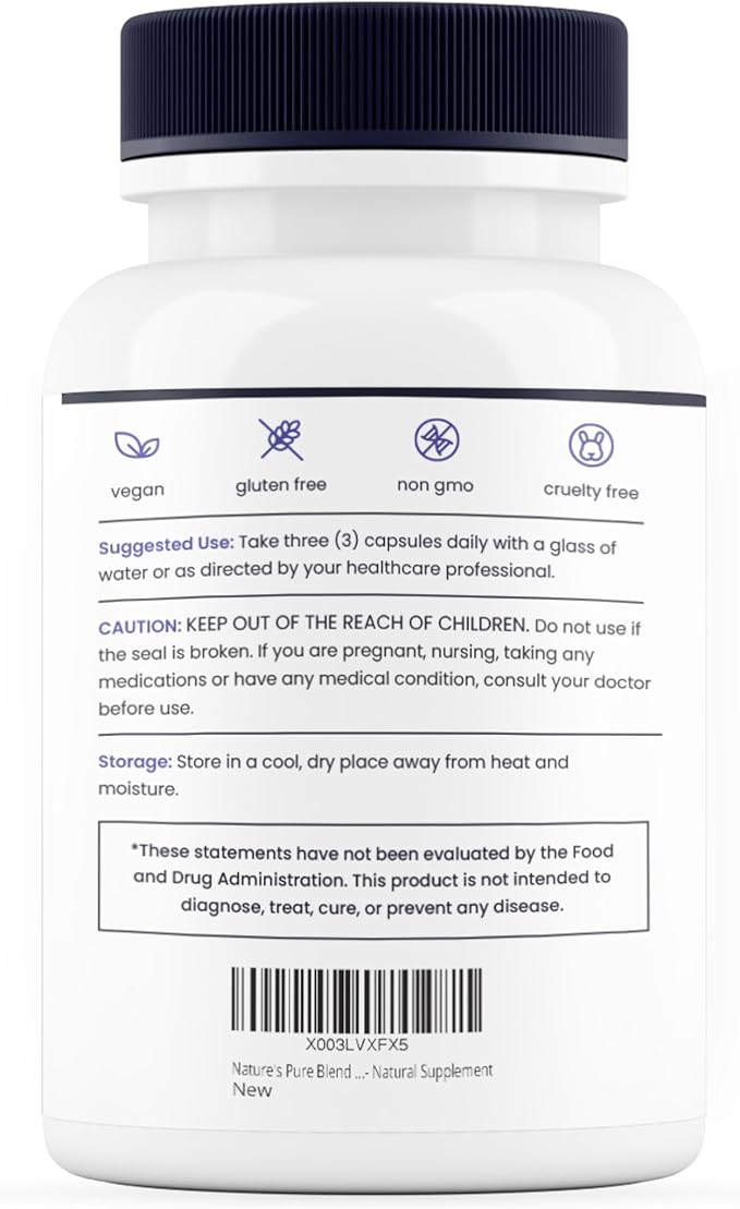 Nature's Pure Blend Ceylon Cinnamon Capsules with Turmeric Curcumin Supplement – Cinnamon Extract for Cell Support – Organic Turmeric Supplement, Herbal Support for Women & Men (2,225mg, 90 Caps)