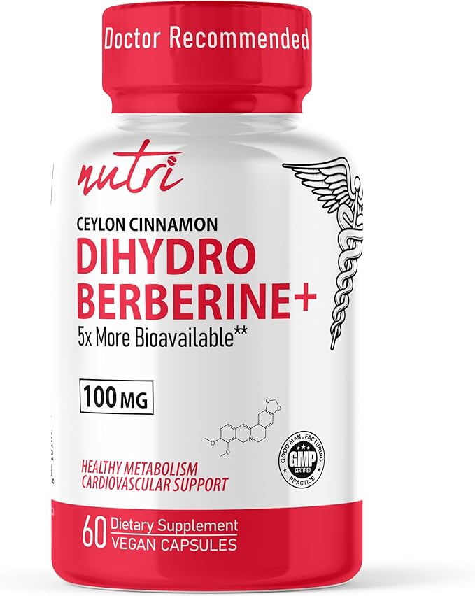 Nature's Fusions Dihydroberberine Supplement 100mg 60 Capsules - with Ceylon Cinnamon - 5X More Effective Than Regular Berberine HCL