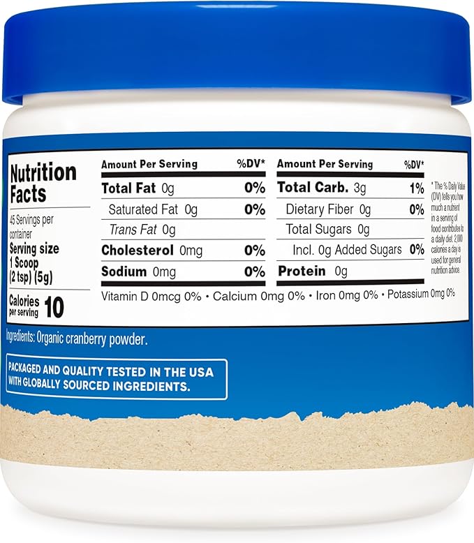 Nutricost Organic Cranberry Powder, 8 oz, 5G per Serving - Non-GMO, Gluten-Free
