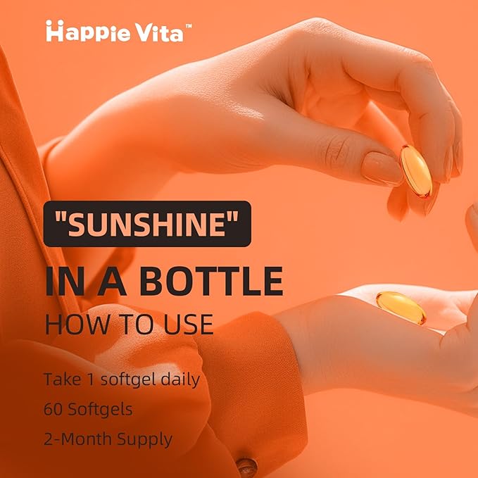 Vitamin D3 K2, Vitamin D3 5000 IU (125 mcg) + Vitamin K2 100 mcg, 2 in 1 D3 and K2 Supplements for Bone, Teeth, Muscle and Immune Health Support, 60 Softgels