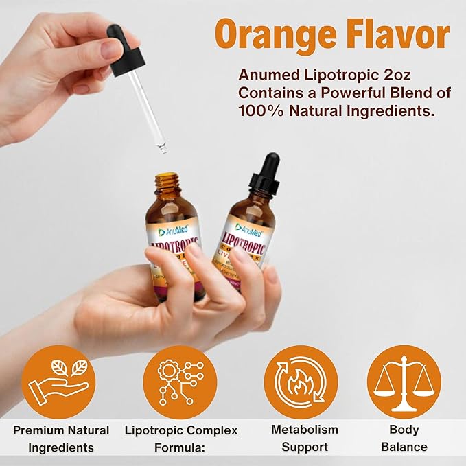 Worldwide Nutrition Bundle: Anumed Lipotropic Complex - Folic Acid, Vitamin B12, Vitamin B6 - Non GMO, Gluten Free, Easy-to-Use 2oz Lipotropic Drops with Multi-Purpose Key Chain