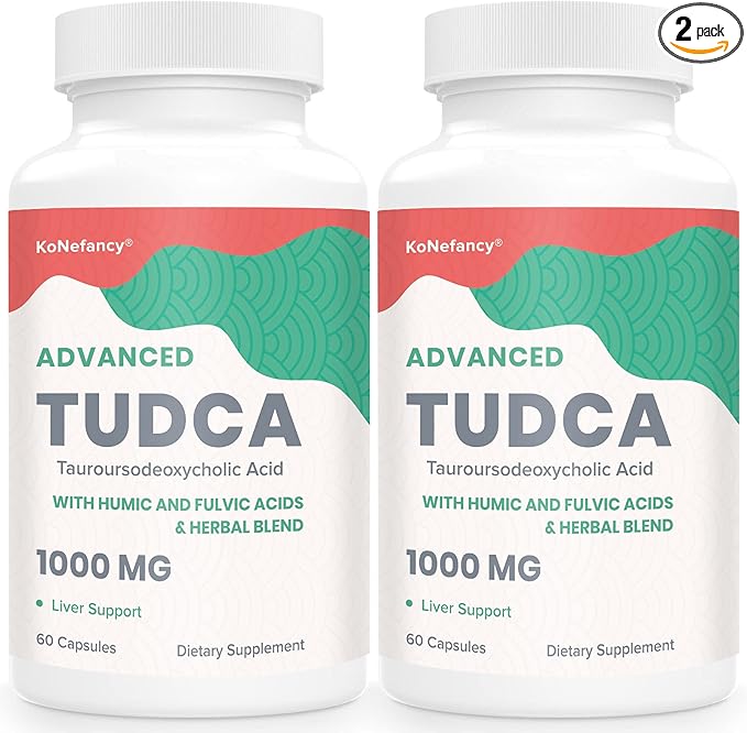 TUDCA Liver Supplements 1000 mg-Bile Salts for Liver Cleanse Detox-Milk Thistle Herbal Blend with Fulvic and Humic Acid for Liver,Digestive Health,120 Vegan Capsules