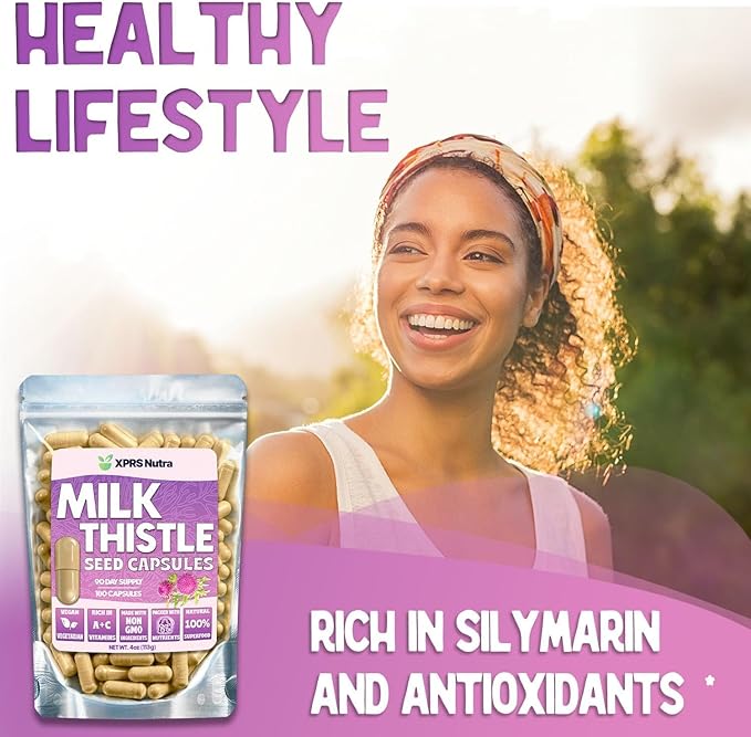 Milk Thistle Seed Capsules - 180 Count (3 Month Supply) Premium Milk Thistle Supplement Rich in Silymarin to Support the Liver and Digestion - Pure, Non-GMO Cardo Mariano Milk Thistle Pills