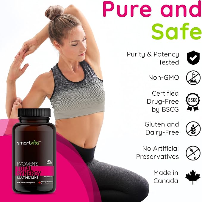 Smartvita - Women’s Multivitamins, Energy & Immune Booster, Womens Multivitamins for Wellness, Beauty Support, Hair Skin and Nails, Womens Vitamins with Smart Release Technology, 120 Tablets