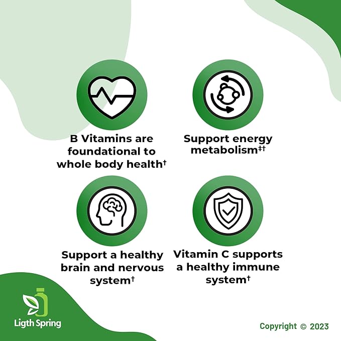 Super B-Complex with C, 460 Tablets with Exclusive Vitamins & Minerals A to Z - Better Ligth&Spring Guide (2 Items)