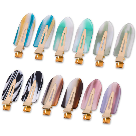 Cptots No Crease Creaseless No Bend Hair Clips For Styling Non Slip Flat Clips For Makeup Hair Accessories For Women,Mix Color,12 PCS