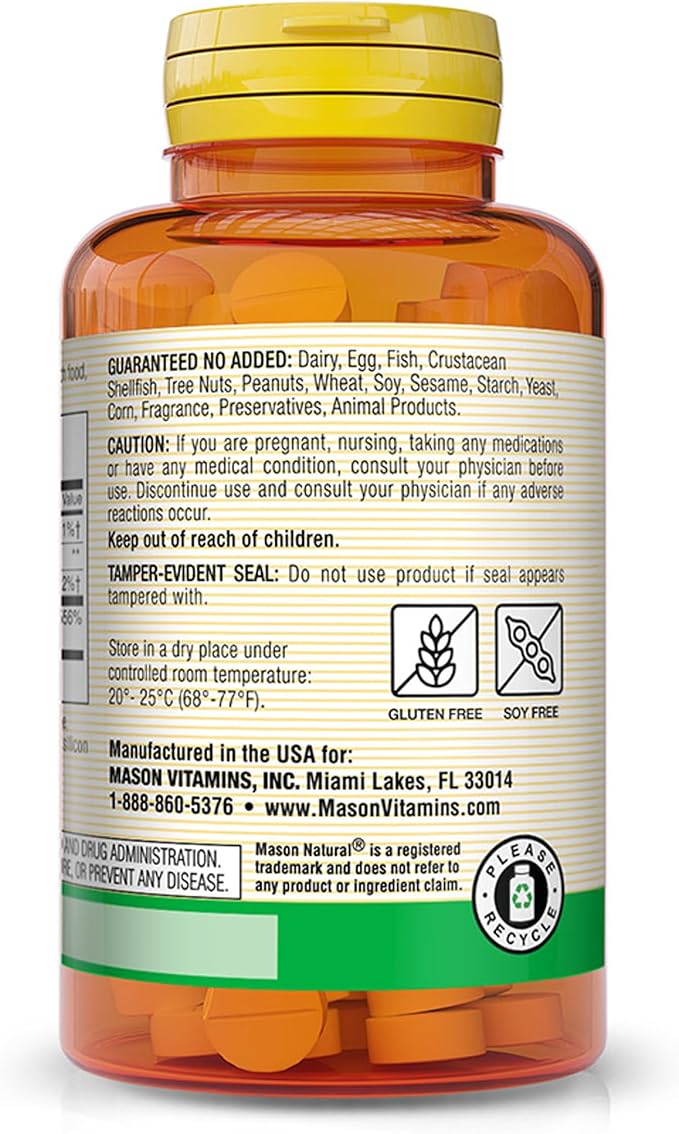 MASON NATURAL Vitamin C 500 mg (as Ascorbic Acid) - Supports Healthy Immune System, Antioxidant and Essential Nutrient, Orange Flavor, 100 Chewables