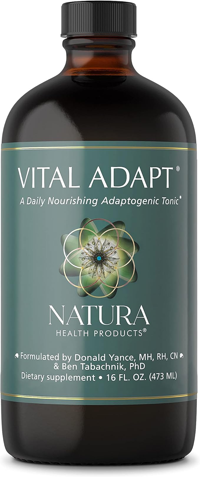 Natura Health Products Vital Adapt Supplement - Daily Nourishing Adaptogenic Tonic for Endocrine Function Support - Featuring Rhodiola, Ashwagandha, Cordyceps, Reishi (16 Fluid oz)