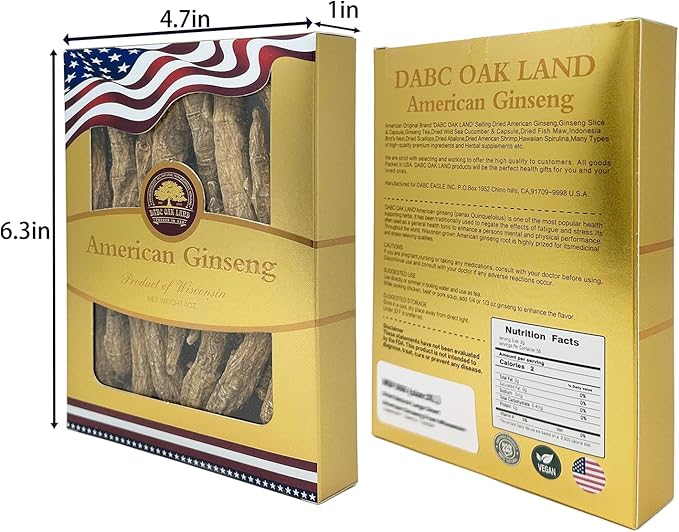 DOL Hand Selected Cultivated Wisconsin American Ginseng Pearl Ginseng 花旗参/西洋参 精选珍珠参 - in Box. (Small 4oz/Box*2)