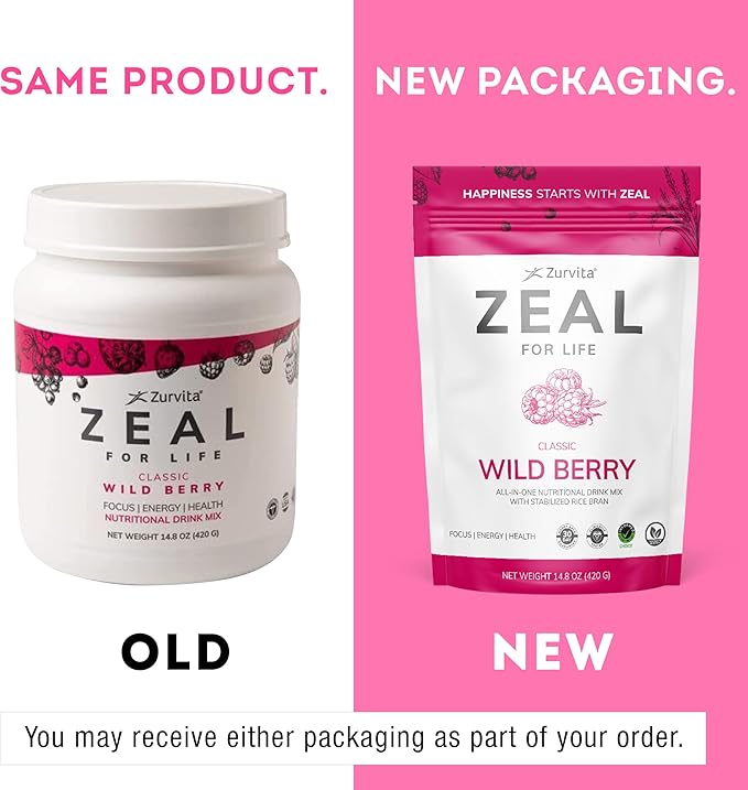 Zurvita - Zeal for Life 30-Day Wellness Bag - Wild Berry (Classic) - Nutritional Supplement for Vitality, Immunity, and Wellness - 420 Grams