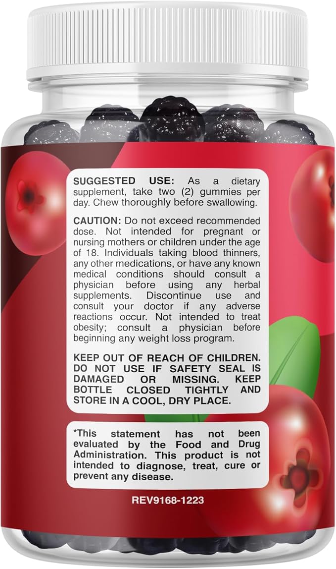 Phytoral Extra Strength Cranberry Gummies for Women - Delicious Potent Supplement and Men Bladder Kidney Urinary Tract Health Support Daily Vitamins (30 Servings)