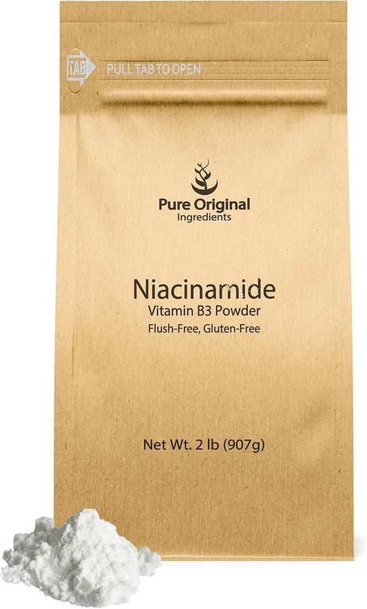 PURE ORIGINAL INGREDIENTS Niacinamide (2 lb) Flush-Free Vitamin B3 Powder, Dietary Supplement