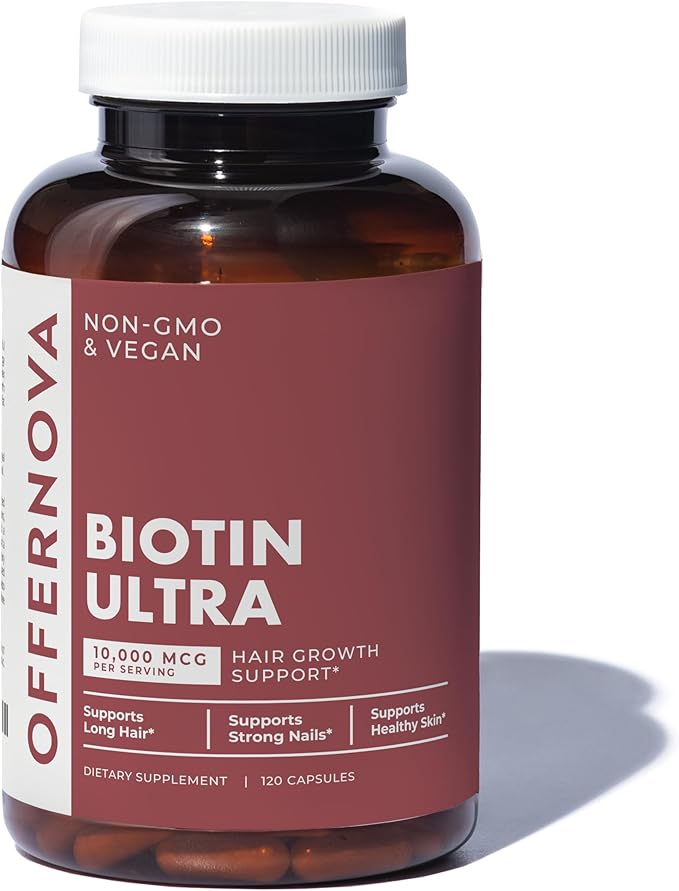Biotin Ultra - Vitaminas para el Cabello con Biotina - Pastillas para Crecimiento del Pelo y Barba | Fortalece el Pelo Piel y Unas - 120 Tabletas