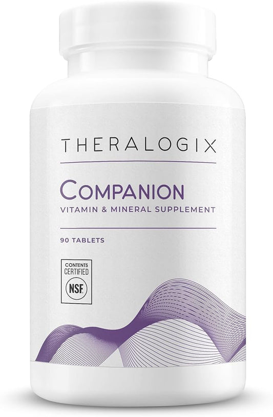 Theralogix Companion Multivitamin & Mineral Supplement - 90-Day Supply - Supplement for Women & Men Without Iron, Vitamin D, or Vitamin K - B Vitamins, Zinc & Magnesium - NSF Certified - 90 Tablets
