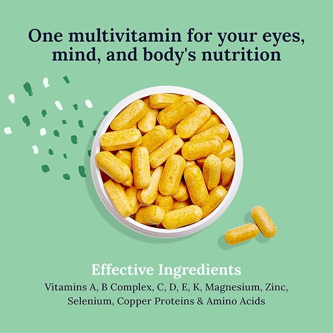 Vitamins and Minerals | Multivitamin for Vision & Health | Dry Eye Supplements | 60 Tablets