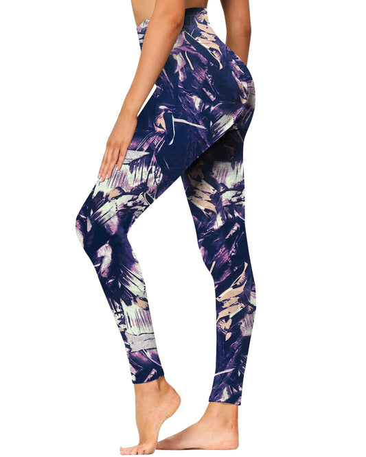 GAYHAY High Waisted Leggings for Women - Soft Opaque Slim Tummy Control Printed Pants for Running Cycling Yoga