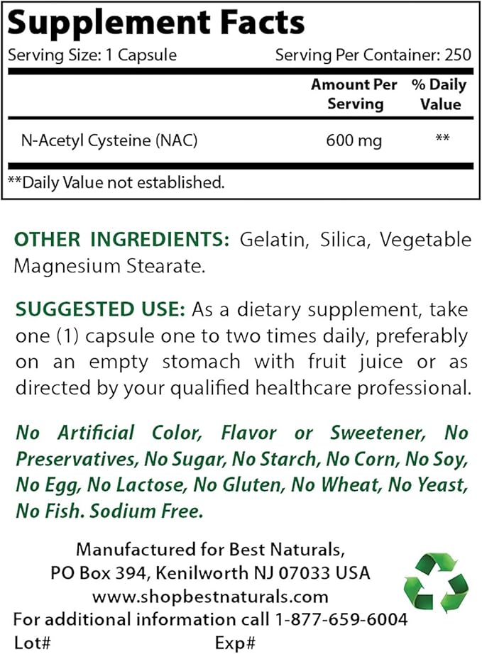 Best Naturals Biotin 10,000 Mcg & NAC - N Acetyl Cysteine 600 mg