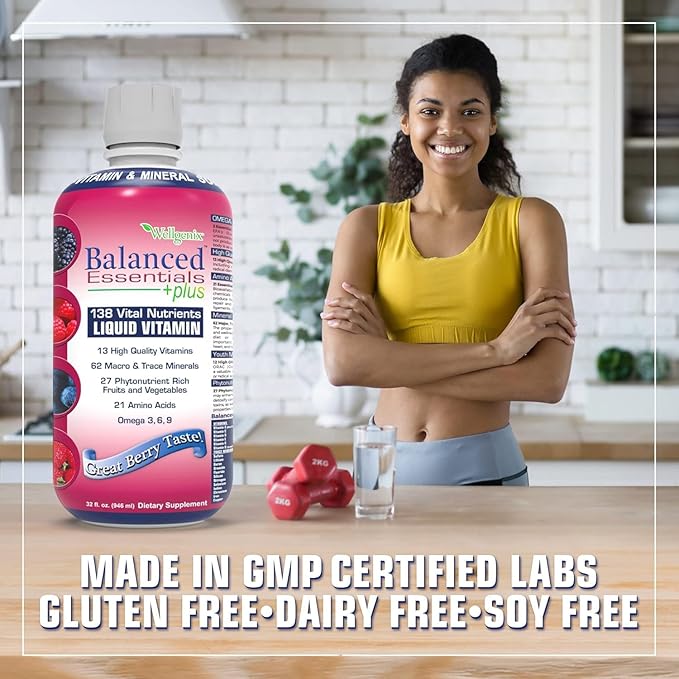 Wellgenix Balanced Essentials Liquid Nutritional Supplement, 32 Ounces - Very Berry