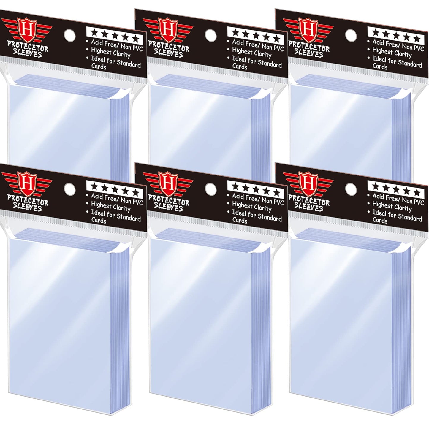 600 Counts Card Sleeves TopLoaders for Trading Cards, Soft Clear Baseball Card Sleeves Plastic Card Protector for Standard Cards Fit for MTG, Football Card Sports Cards Game Card Standard Cards