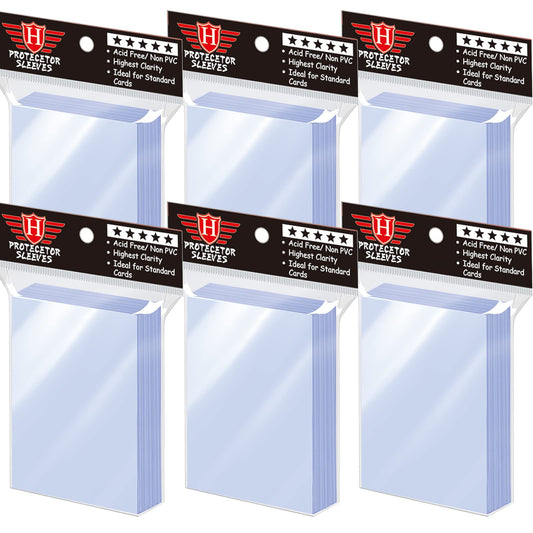 600 Counts Card Sleeves TopLoaders for Trading Cards, Soft Clear Baseball Card Sleeves Plastic Card Protector for Standard Cards Fit for MTG, Football Card Sports Cards Game Card Standard Cards