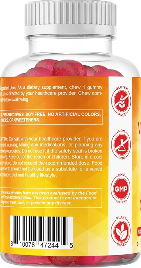 Vitamatic Sugar Free Vitamin D3-120 Pectin Based Gummies - Great Taste - Healthy Bones, Mood & Immune System Function - Non-GMO - 120 Servings (1000 IU)