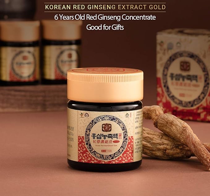 Gangwoninsam] Korean Red Ginseng Extract Gold 120g / 4.23 fl. oz – New Package Design, Contains 100% Pure Korean 6-Year-Old Red Ginseng Root Extract