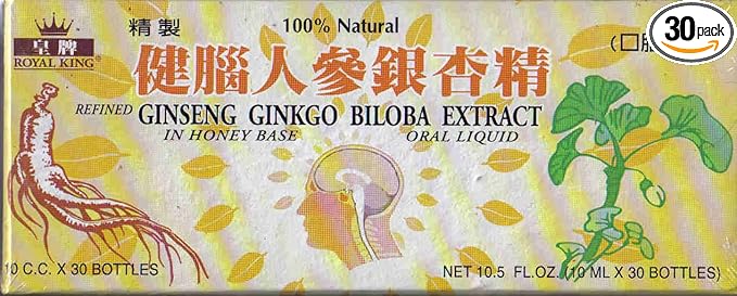 Royal King - Ginseng Ginkgo Biloba Extract Oral Liquid, 10 ml x 30 bottles