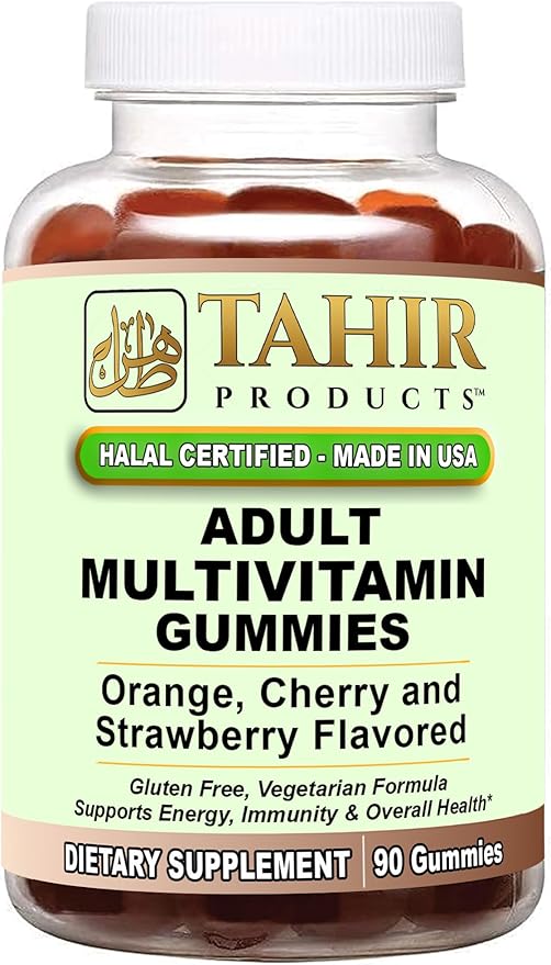 Tahir Halal Multivitamin Gummies for Adults – Daily Nutritional Support for Men and Women with Biotin, Vegan-Friendly, Non-GMO, Natural Fruit Flavors, Made in The USA – Certified Halal Vitamins