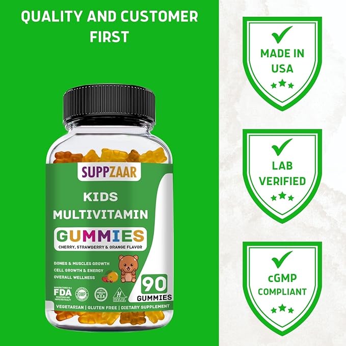 Kids Vitamins | 45-90 Day Kids Multivitamin Gummies | Gummy Vitamins with Vegetarian, Non-GMO & Gluten Free Ingredients | Multivitamin for Kids | Vitamins for Kids | Toddler Vitamins | 90 Ct