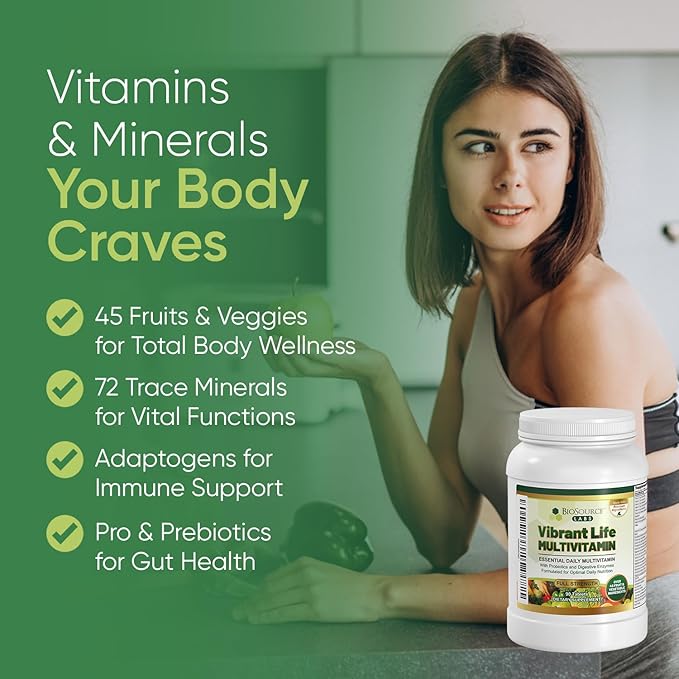 Vibrant Life Multivitamin with Probiotics, Digestive Enzymes & B-Complex – Over 45 Fruits and Veggies, Non-GMO, Gluten-Free, Daily Vitamins & Minerals for Men & Women (30-Day Supply)