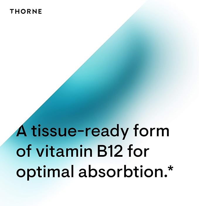 THORNE Vitamin B12 - as Methylcobalamin - Supports Heart & Nerve Health, Blood Cell Function, Healthy Sleep & Methylation* - Gluten, Dairy & Soy-Free - 60 Capsules